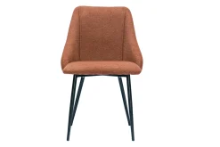 Cheap Miliboo Set de 2 sillas de tejido efecto aterciopelado texturizado terracota y metal negro HIGGINS