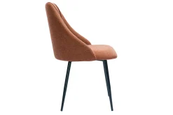 Cheap Miliboo Set de 2 sillas de tejido efecto aterciopelado texturizado terracota y metal negro HIGGINS