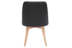 Cheap Miliboo Set de 2 sillas de tela efecto aterciopelado texturizado gris oscuro y madera clara maciza HIGGINS