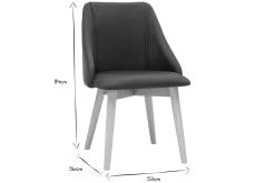 Cheap Miliboo Set de 2 sillas de tela efecto aterciopelado texturizado gris oscuro y madera clara maciza HIGGINS
