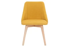 Cheap Miliboo Set de 2 sillas de tela efecto aterciopelado texturizado amarillo mostaza y madera maciza HIGGINS