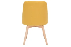Cheap Miliboo Set de 2 sillas de tela efecto aterciopelado texturizado amarillo mostaza y madera maciza HIGGINS