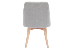 New Miliboo Set de 2 sillas de tela efecto aterciopelado texturizado gris y madera clara maciza HIGGINS