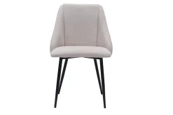 Store Miliboo Set de 2 sillas de tela efecto aterciopelado texturizado beige y metal negro HIGGINS