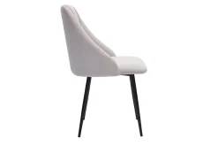 Store Miliboo Set de 2 sillas de tela efecto aterciopelado texturizado beige y metal negro HIGGINS