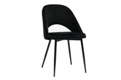 Best Sale Miliboo Set de 2 sillas de terciopelo negro con patas de metal COSETTE