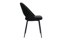 Best Sale Miliboo Set de 2 sillas de terciopelo negro con patas de metal COSETTE