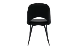 Best Sale Miliboo Set de 2 sillas de terciopelo negro con patas de metal COSETTE