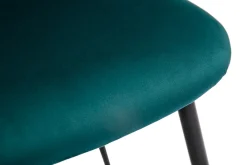 Flash Sale Miliboo Set de 2 sillas de terciopelo azul petróleo y metal negro ATRIUM