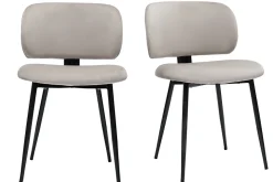 Cheap Miliboo Set de 2 sillas de terciopelo color topo y metal negro ATRIUM