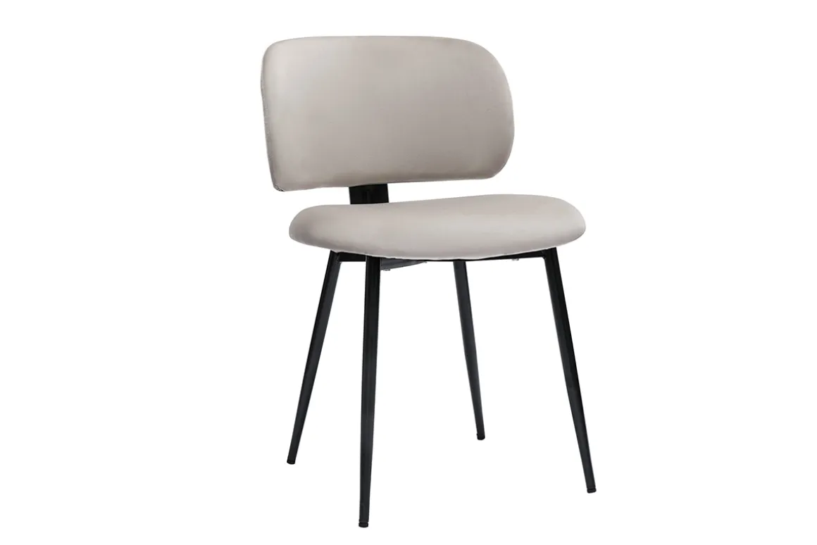 Cheap Miliboo Set de 2 sillas de terciopelo color topo y metal negro ATRIUM