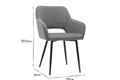 Online Miliboo Set de 2 sillas efecto aterciopelado texturizado gris LAURETTE