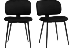 Cheap Miliboo Set de 2 sillas negras de terciopelo y metal ATRIUM