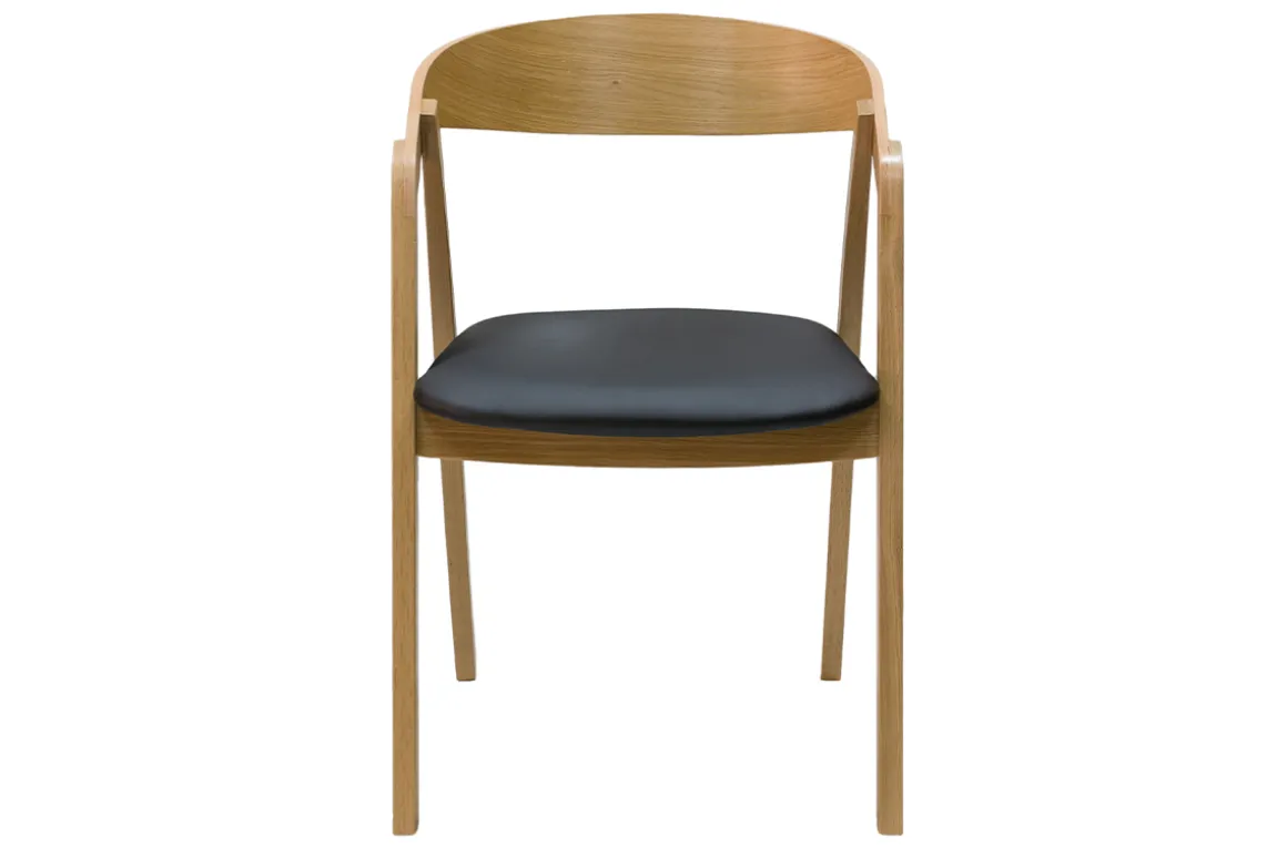 Cheap Miliboo Set de 2 sillas nórdicas apilables de madera clara de roble macizo y asiento negro LOVA