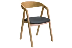 Cheap Miliboo Set de 2 sillas nórdicas apilables de madera clara de roble macizo y asiento negro LOVA