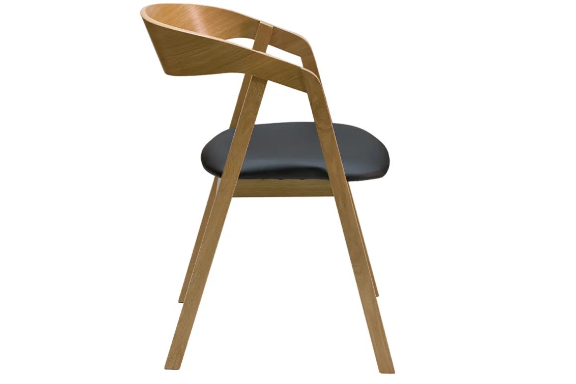 Cheap Miliboo Set de 2 sillas nórdicas apilables de madera clara de roble macizo y asiento negro LOVA