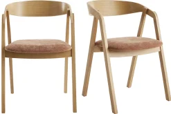 Cheap Miliboo Set de 2 sillas nórdicas apilables de roble macizo y tejido efecto aterciopelado texturizado terracota LOVA