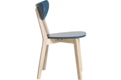 Store Miliboo Set de 2 sillas nórdicas azul petróleo y madera clara LEENA