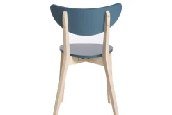Store Miliboo Set de 2 sillas nórdicas azul petróleo y madera clara LEENA