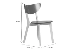 Store Miliboo Set de 2 sillas nórdicas azul petróleo y madera clara LEENA