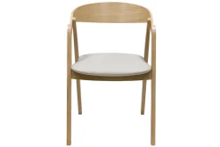 Cheap Miliboo Set de 2 sillas nórdicas de madera clara de roble macizo y tela beige LOVA