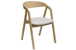 Cheap Miliboo Set de 2 sillas nórdicas de madera clara de roble macizo y tela beige LOVA