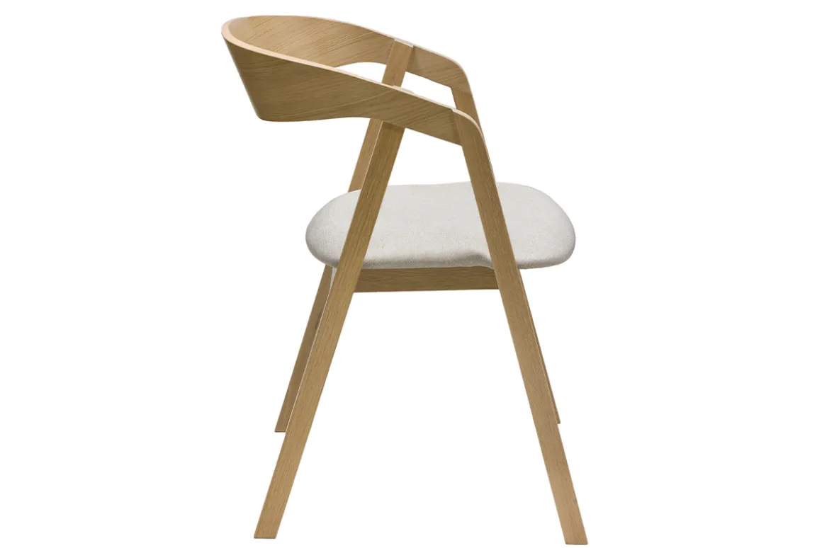 Cheap Miliboo Set de 2 sillas nórdicas de madera clara de roble macizo y tela beige LOVA