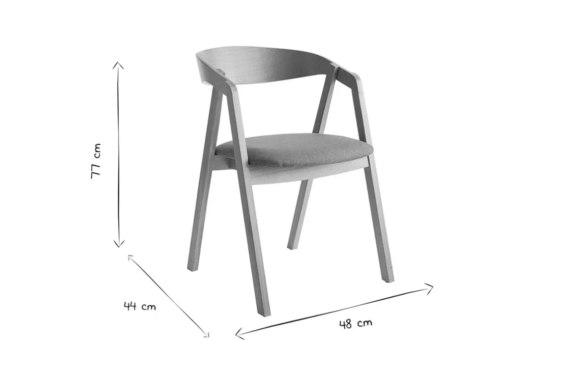 Cheap Miliboo Set de 2 sillas nórdicas de madera clara de roble macizo y tela beige LOVA
