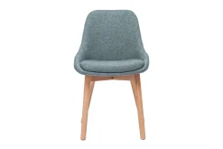 Flash Sale Miliboo Set de 2 sillas nórdicas de tela verde grisáceo y madera clara maciza HOLO