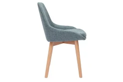 Flash Sale Miliboo Set de 2 sillas nórdicas de tela verde grisáceo y madera clara maciza HOLO