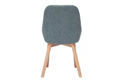 Flash Sale Miliboo Set de 2 sillas nórdicas de tela verde grisáceo y madera clara maciza HOLO