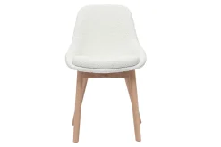 Hot Miliboo Set de 2 sillas nórdicas de borreguillo blanco y madera clara maciza HOLO