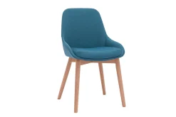 Cheap Miliboo Set de 2 sillas nórdicas de tela azul petróleo y madera clara maciza HOLO
