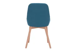 Cheap Miliboo Set de 2 sillas nórdicas de tela azul petróleo y madera clara maciza HOLO