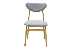Sale Miliboo Set de 2 sillas nórdicas de tejido efecto aterciopelado texturizado gris jaspeado y madera clara de haya maciza MAYA