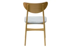 Sale Miliboo Set de 2 sillas nórdicas de tejido efecto aterciopelado texturizado gris jaspeado y madera clara de haya maciza MAYA