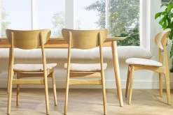 Fashion Miliboo Set de 2 sillas nórdicas de madera de roble macizo clara MAYA