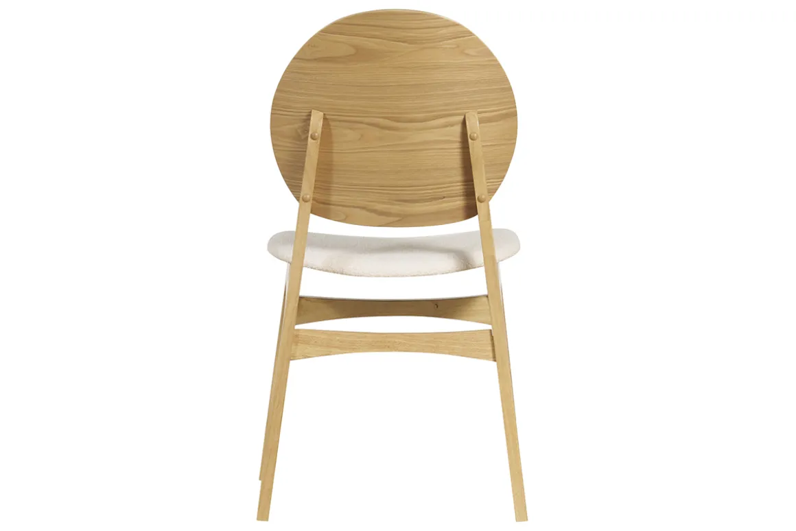 Sale Miliboo Set de 2 sillas nórdicas de madera clara y borreguillo blanco ELTON