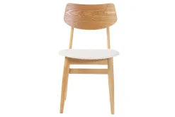 Flash Sale Miliboo Set de 2 sillas nórdicas de madera clara y borreguillo blanco ELION