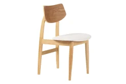 Flash Sale Miliboo Set de 2 sillas nórdicas de madera clara y borreguillo blanco ELION