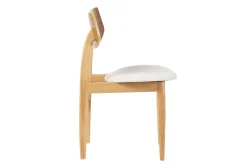 Flash Sale Miliboo Set de 2 sillas nórdicas de madera clara y borreguillo blanco ELION