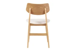 Flash Sale Miliboo Set de 2 sillas nórdicas de madera clara y borreguillo blanco ELION
