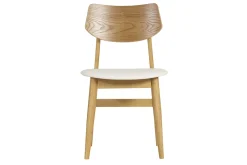 New Miliboo Set de 2 sillas nórdicas de madera clara y blanco ELION