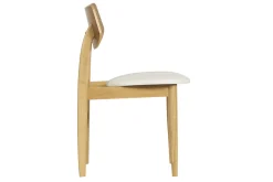 New Miliboo Set de 2 sillas nórdicas de madera clara y blanco ELION