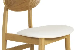 New Miliboo Set de 2 sillas nórdicas de madera clara y blanco ELION