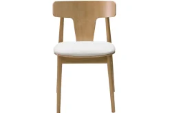 Store Miliboo Set de 2 sillas nórdicas de roble y tejido efecto borreguillo color crudo LOUISA