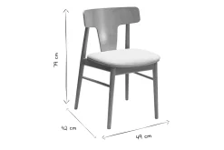 Store Miliboo Set de 2 sillas nórdicas de roble y tejido efecto borreguillo color crudo LOUISA
