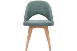 Online Miliboo Set de 2 sillas nórdicas de tela verde grisáceo y madera clara COSETTE