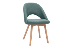 Online Miliboo Set de 2 sillas nórdicas de tela verde grisáceo y madera clara COSETTE