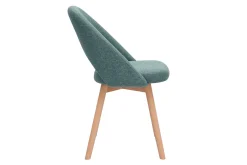 Online Miliboo Set de 2 sillas nórdicas de tela verde grisáceo y madera clara COSETTE